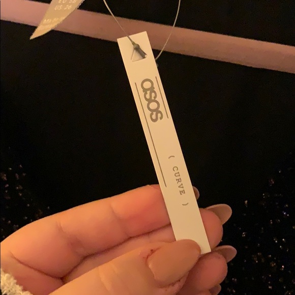 ASOS glitter black velvet puff sleeve dress 🖤✨ - Picture 5 of 6